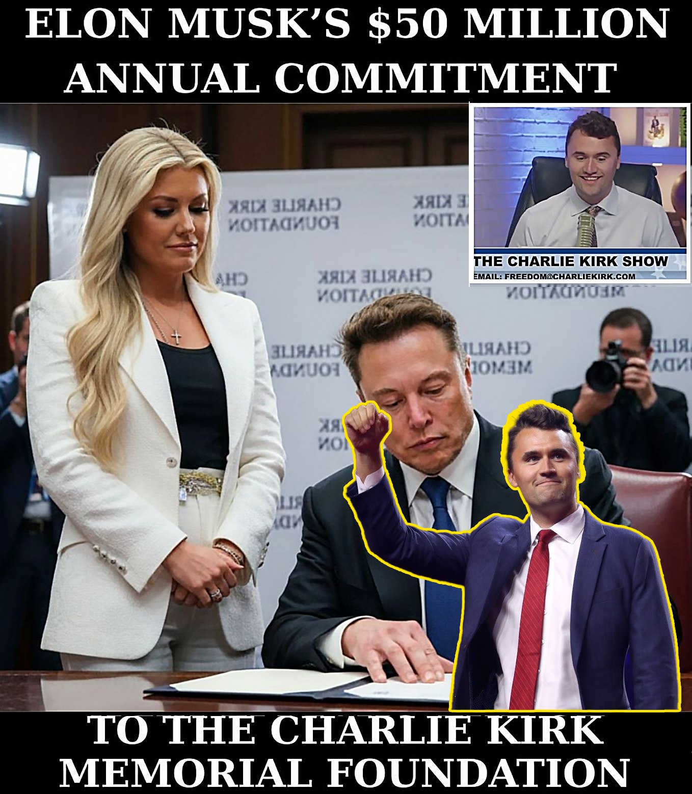 AN UNEXPECTED PROMISE: ELON MUSK’S $50 MILLION PLEDGE TO THE CHARLIE KIRK MEMORIAL FUND