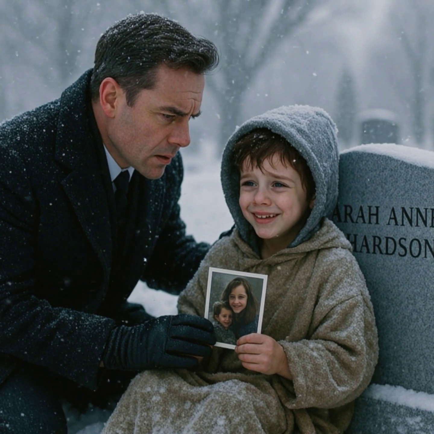 For five years straight, he lit candles for his wife at a Massachusetts cemetery — a husband who thought he knew all her secrets — until he found a six-year-old boy asleep on the headstone, clutching a photo that shouldn’t exist and whispering, “I’m sorry, Mom…