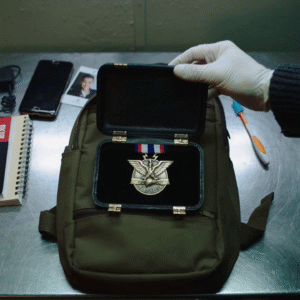 They rifled through a 17-year-old’s backpack at the airport—then froze when they saw a medal found in no database—the single name she uttered got the room sealed on the spot.