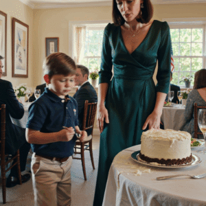 My sister’s son threw my engagement cake on the floor and said, “Eat it off the ground” — everyone at the table burst into laughter, and my sister liked the post. That night, my mother texted, “We’re cutting you off forever,” and I replied with just one sentence… The next morning, their faces changed color.