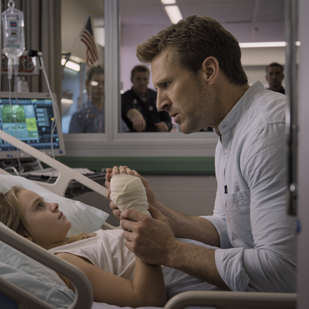 The hospital called: “Your 8-year-old daughter is in critical condition – the third son.” When I arrived, my daughter whispered: “Daddy… My stepmother held my hand on the bed. She said the thief would be caught. I only took the bread because I was hungry…” When the police reviewed the footage, my ex-husband tried to run away.